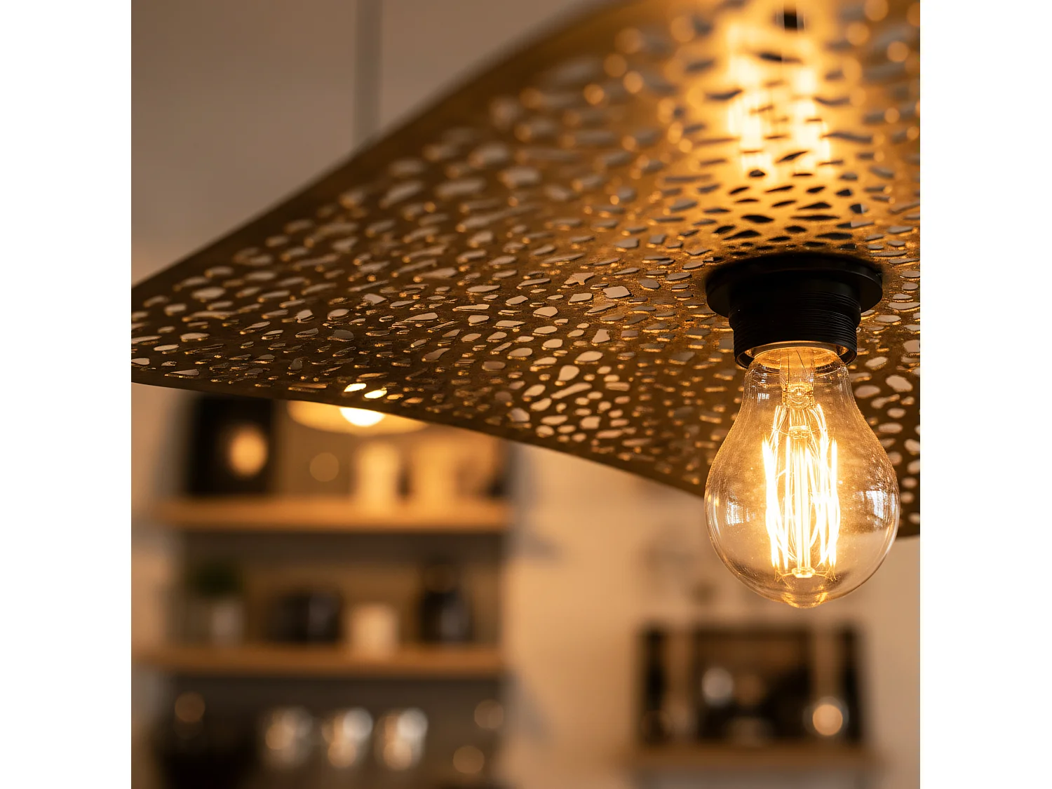 Lampe Suspendue Toolight App1468-1Cp Black Brush Gold