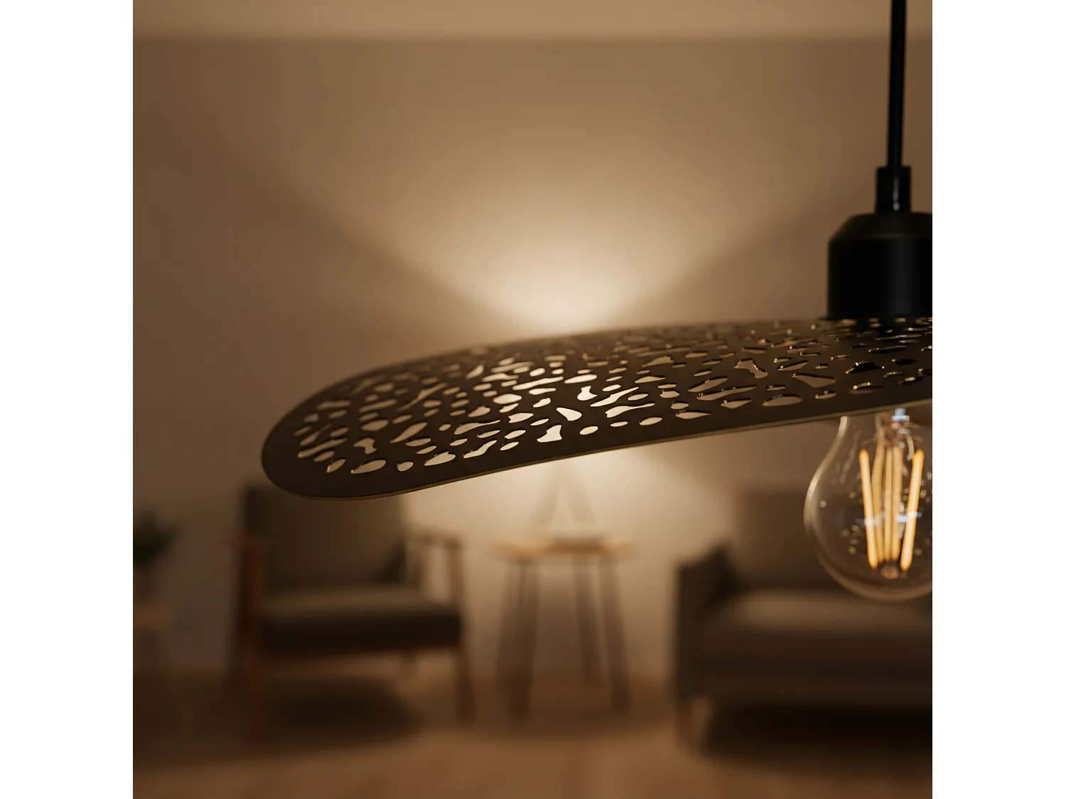 Lampe Suspendue Toolight App1468-1Cp Black Brush Gold