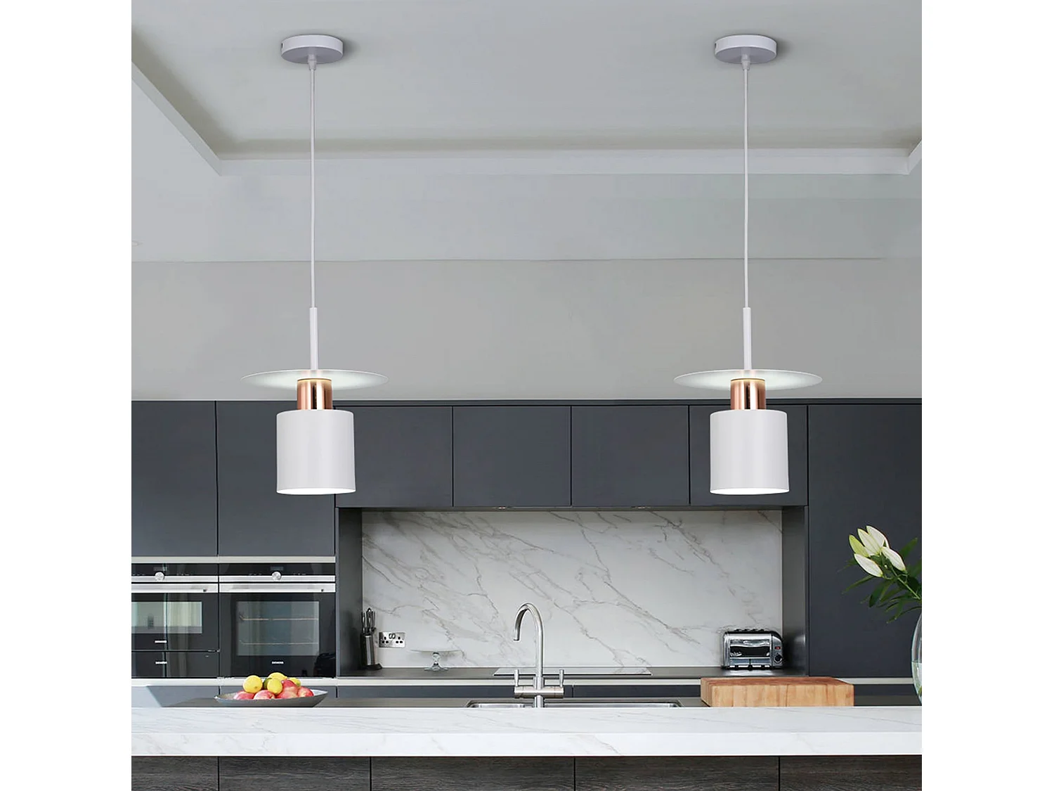 Lampe Suspendue Toolight App1146-1Cp White Rose Gold