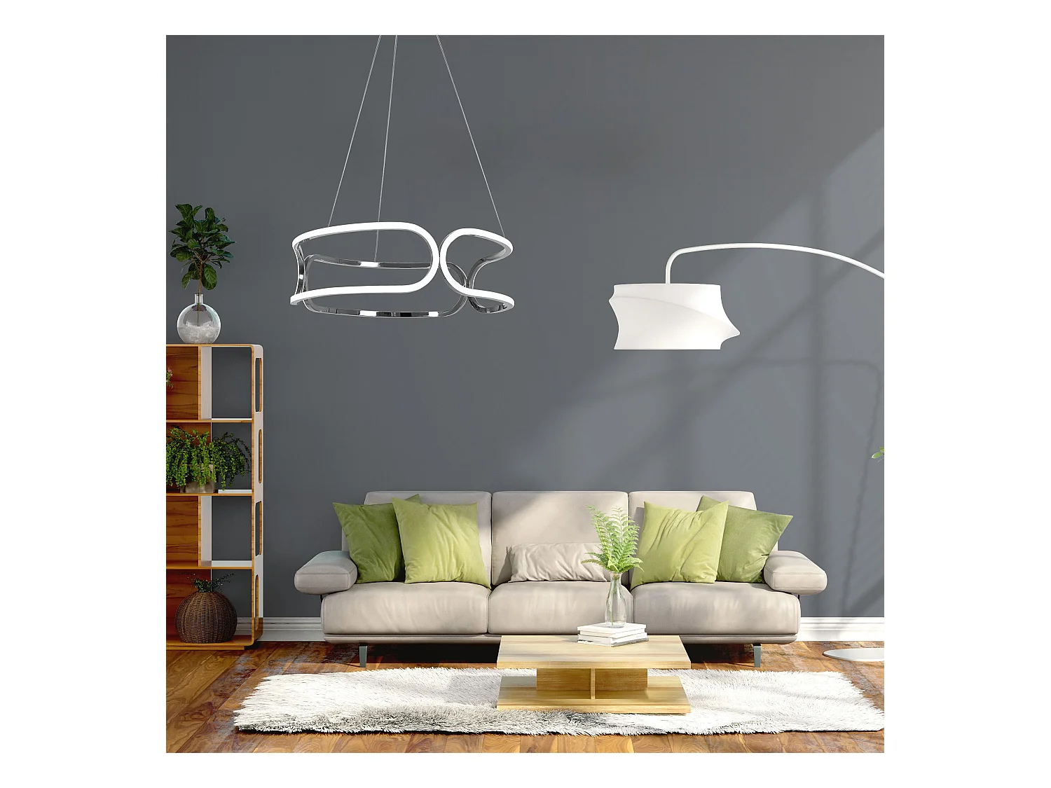 Lampe Suspendue Toolight Led App792-Cp Trio Chrome