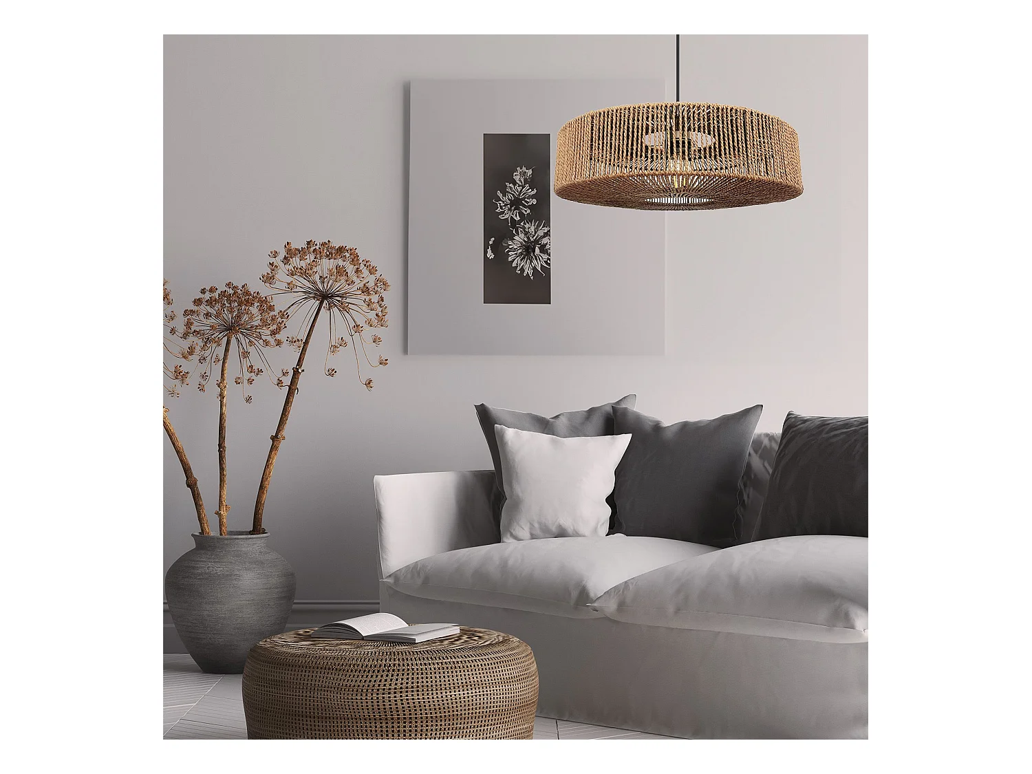 Lampe Suspendue Toolight App1294-1Pc Boho Beige