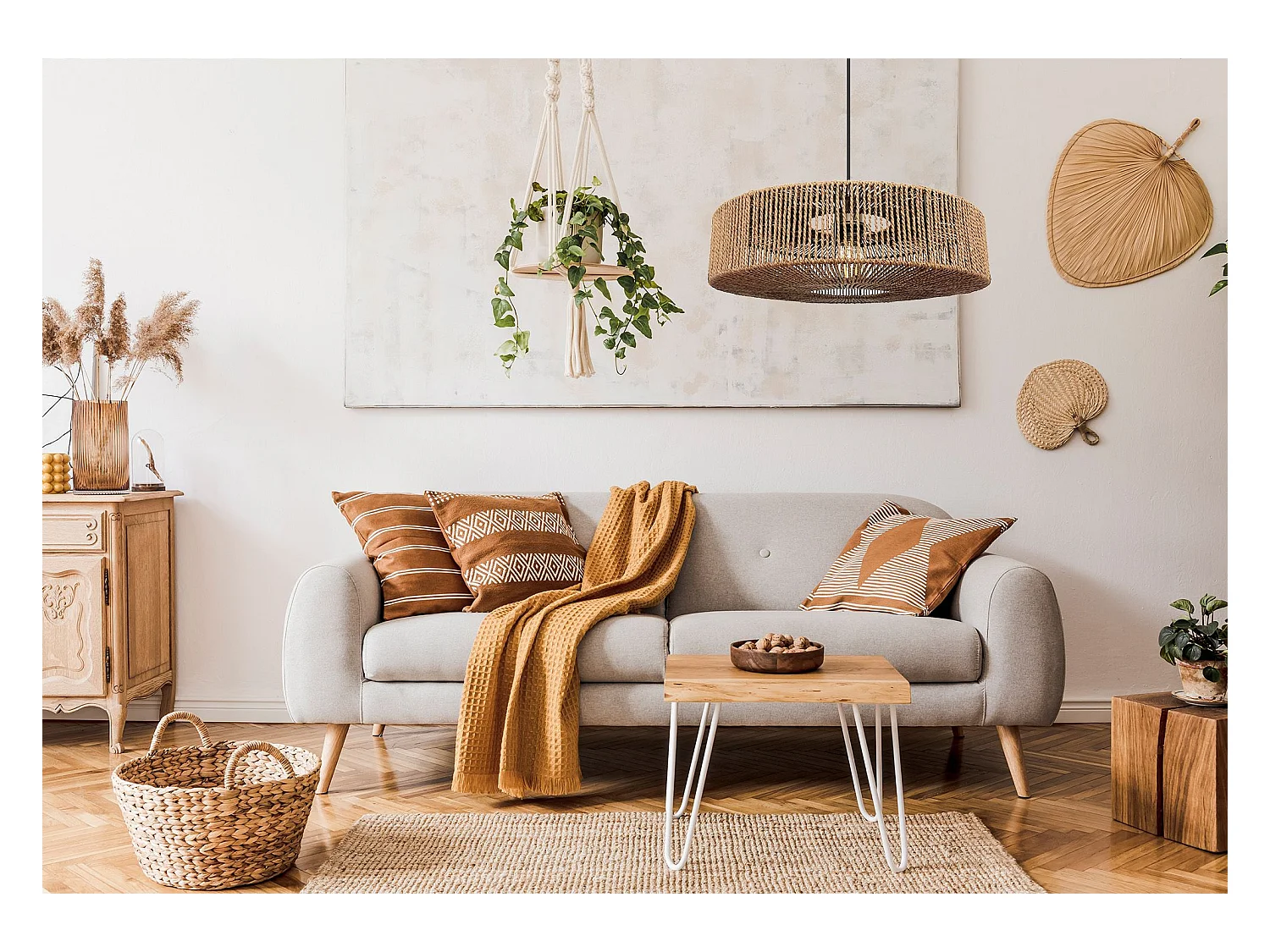 Lampe Suspendue Toolight App1294-1Pc Boho Beige