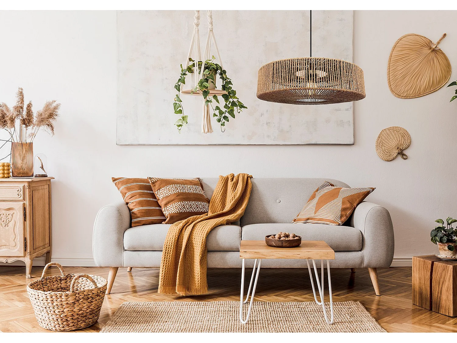 Lampe Suspendue Toolight App1294-1Pc Boho Beige