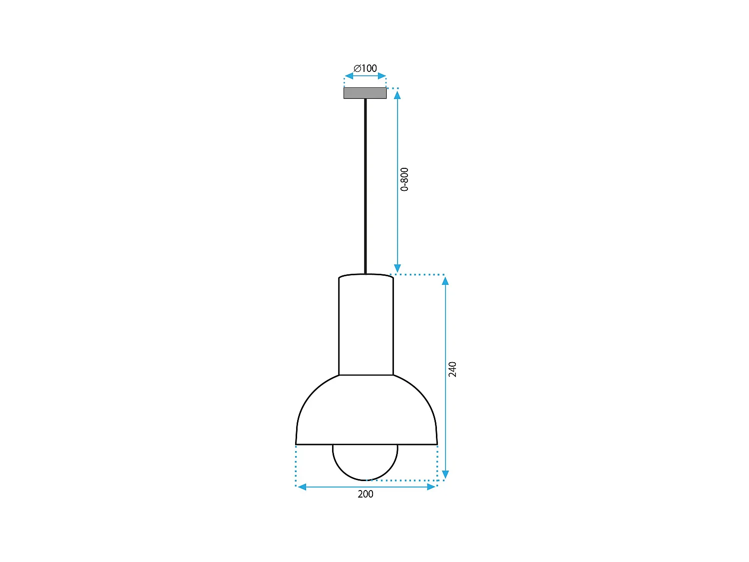 Lampe Suspendue Toolight App1083-1Cp Black
