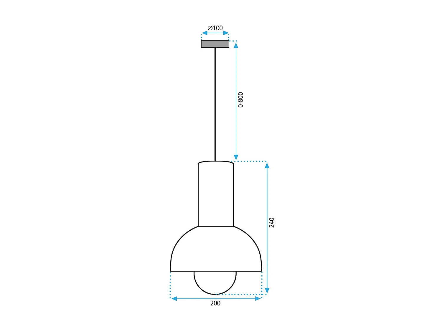 Lampe Suspendue Toolight App1083-1Cp Black