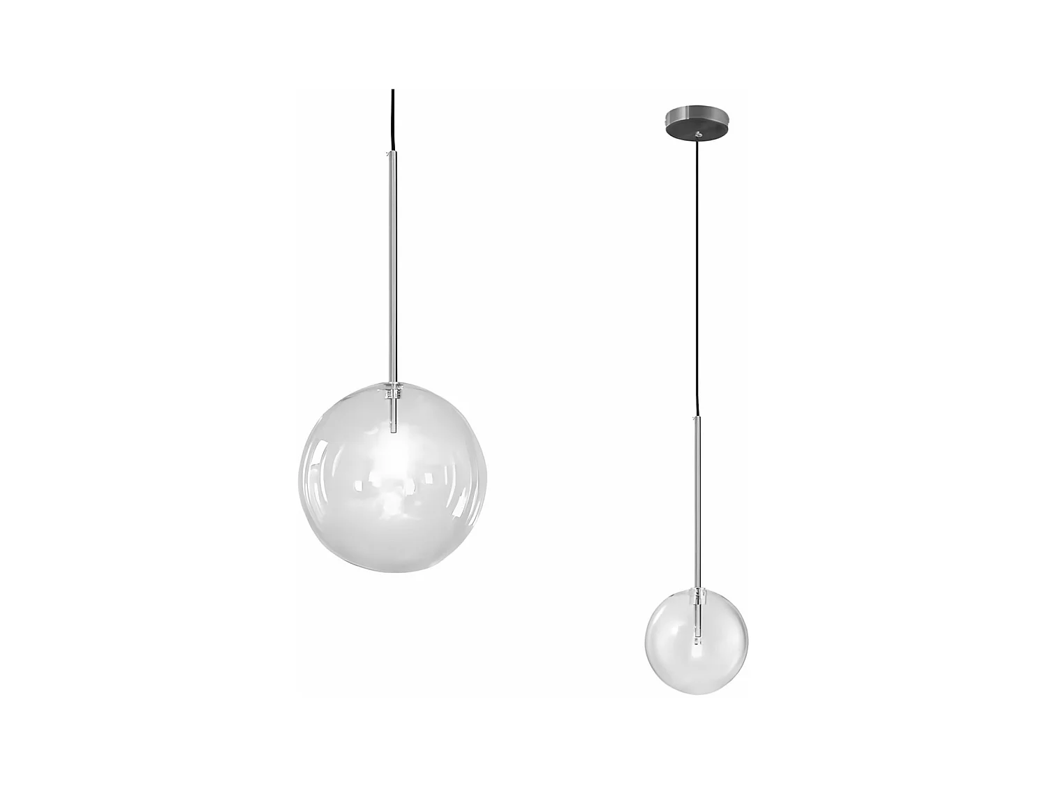 Lampe Suspendue Toolight App1685-1Cp 20Cm Black Chrome