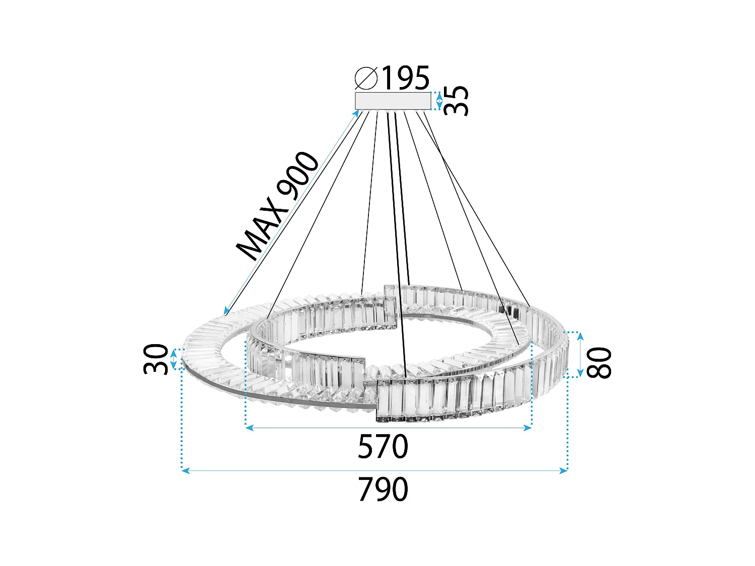Lampe Suspendue Toolight Led App1524-Cp60/80 Gold
