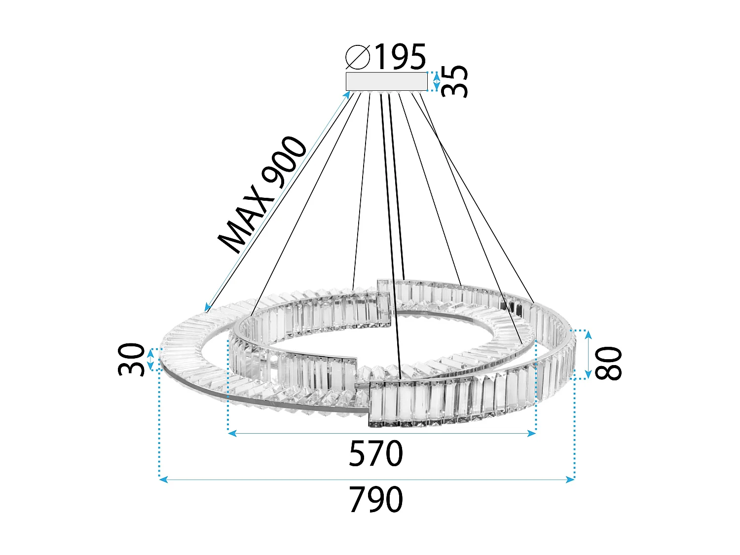 Lampe Suspendue Toolight Led App1524-Cp60/80 Gold