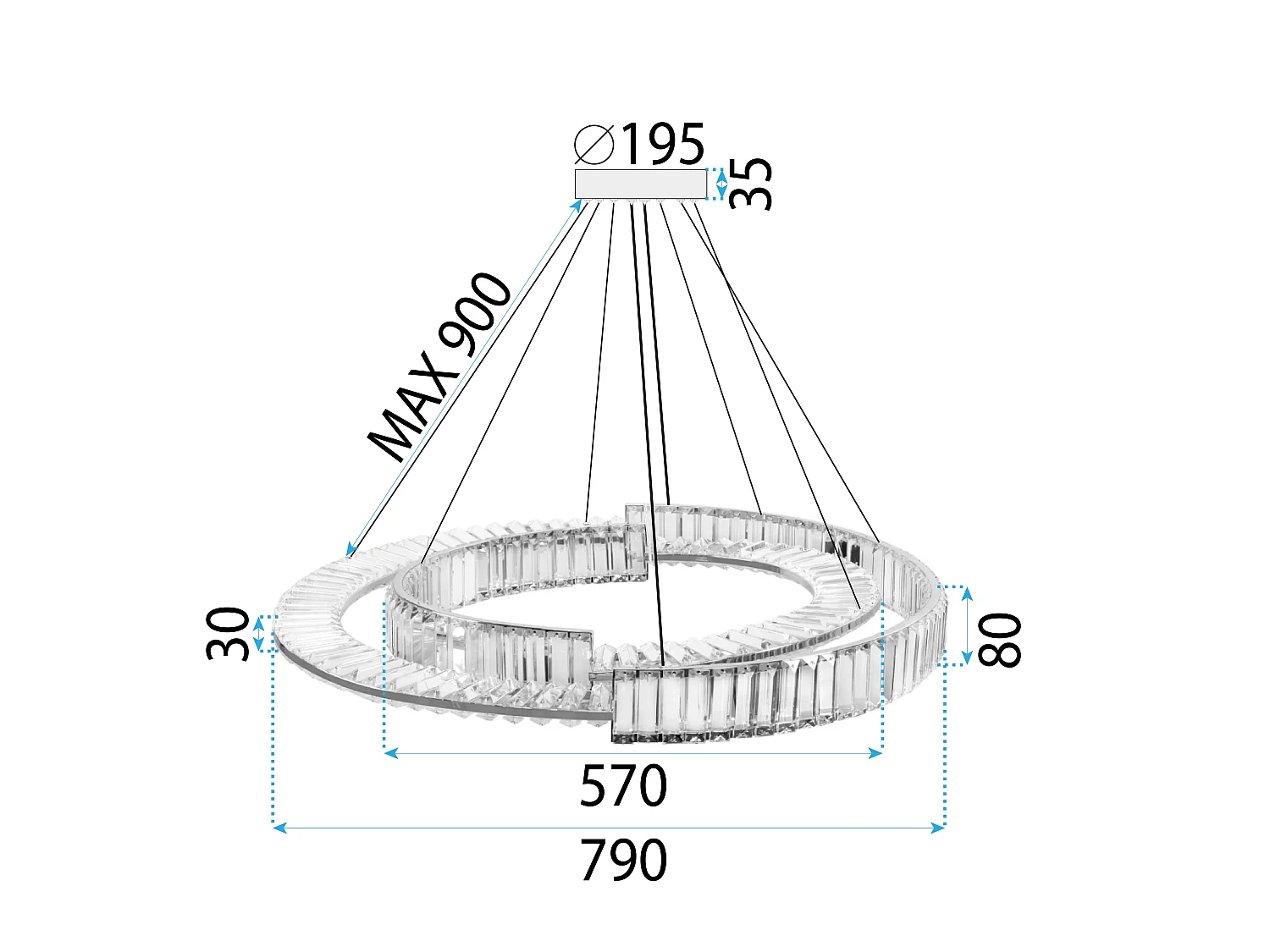 Lampe Suspendue Toolight Led App1524-Cp60/80 Gold