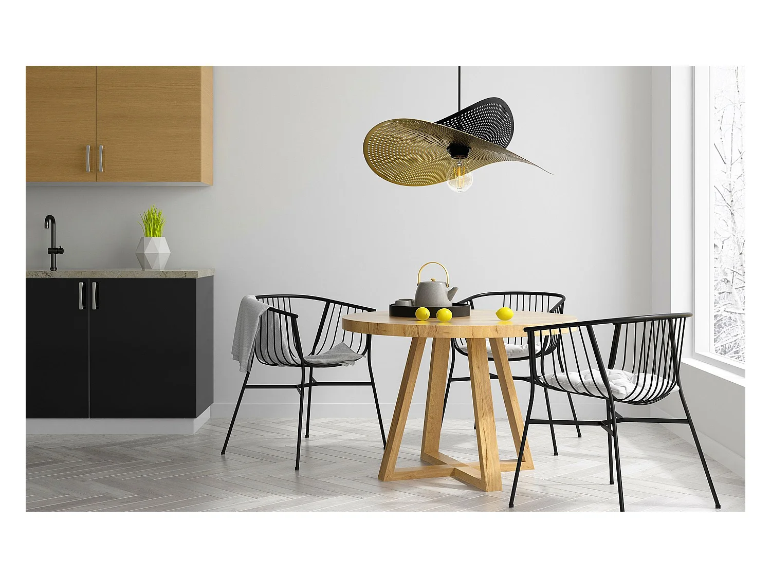 Lampe Suspendue Toolight App1471-1Cp Black Gold