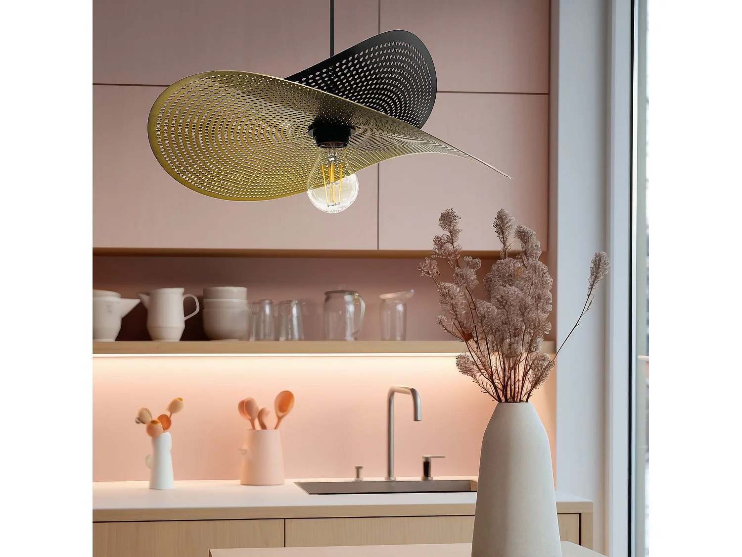 Lampe Suspendue Toolight App1471-1Cp Black Gold