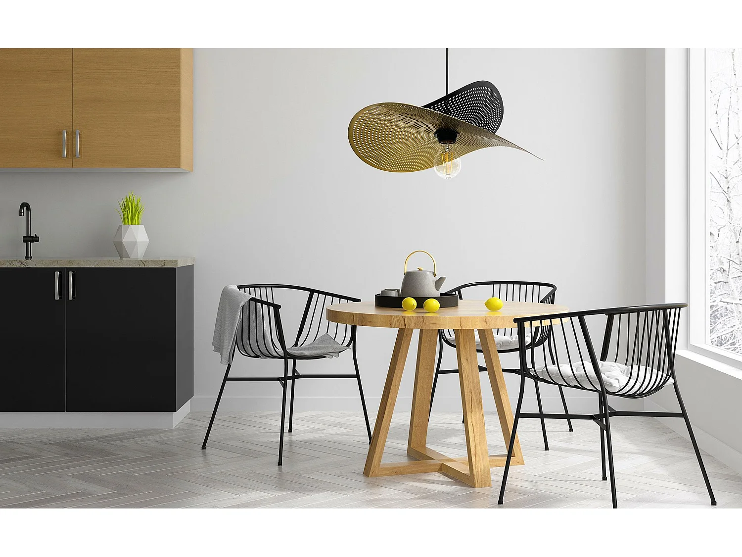 Lampe Suspendue Toolight App1471-1Cp Black Gold