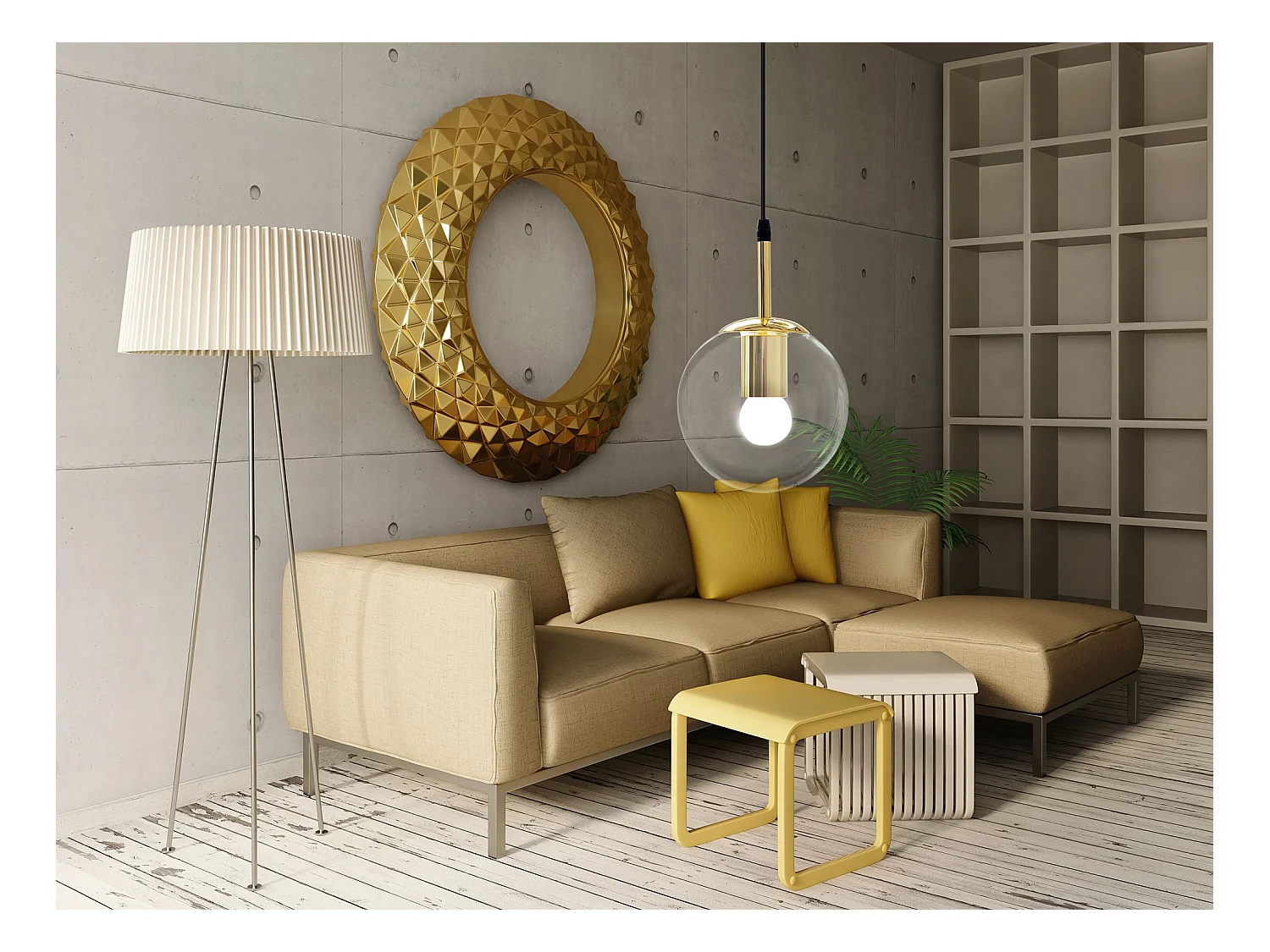 Lampe Suspendue Toolight App686-1Cp Gold