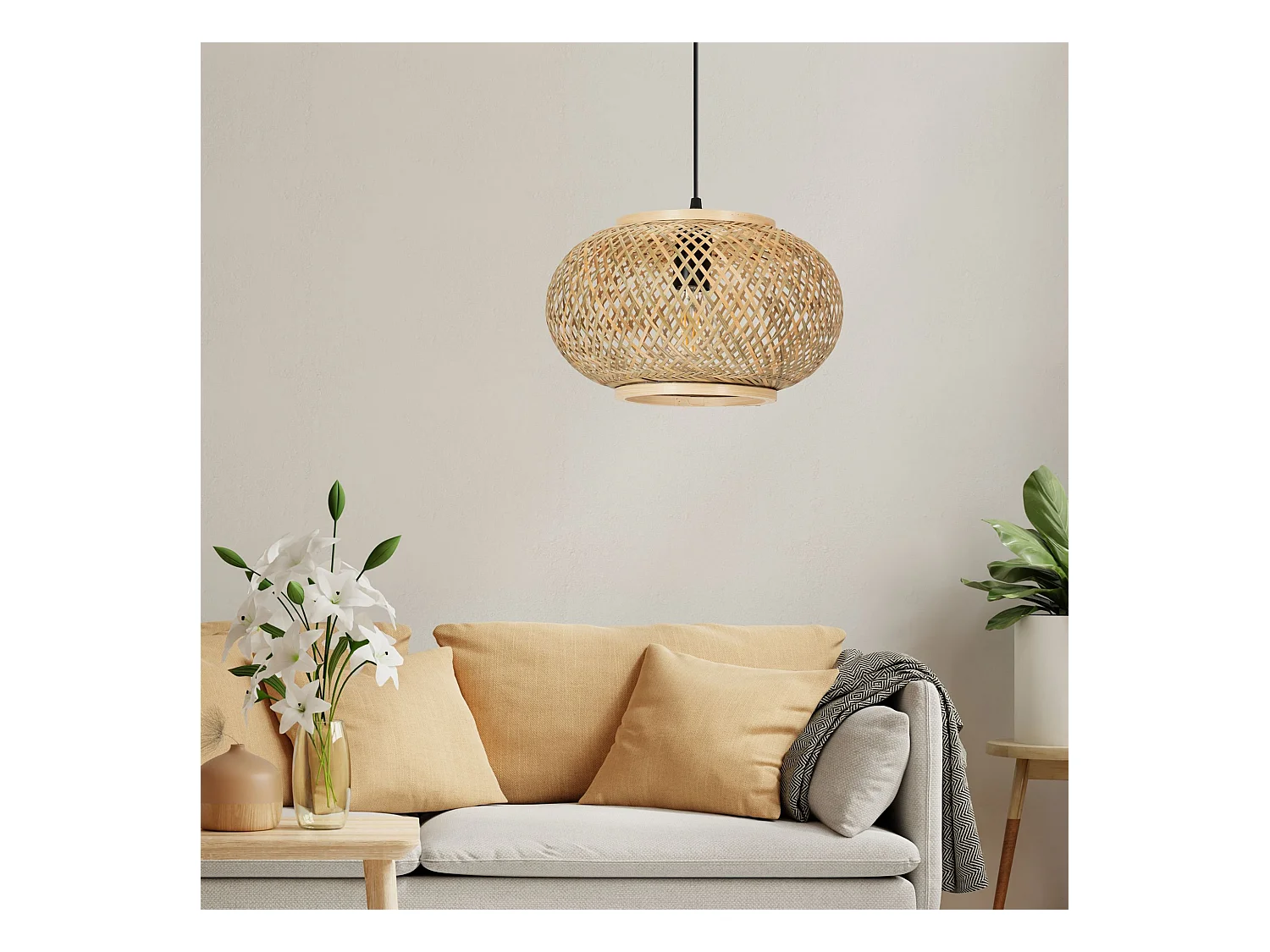 Lampe Suspendue Toolight App1247-1Cp Boho Beige