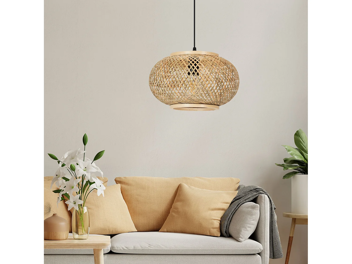 Lampe Suspendue Toolight App1247-1Cp Boho Beige