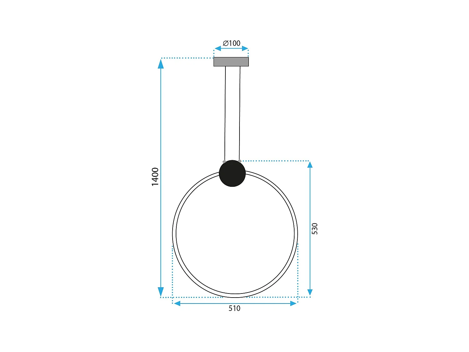Lampe Suspendue Toolight Led App1399-Cp 50Cm Gold