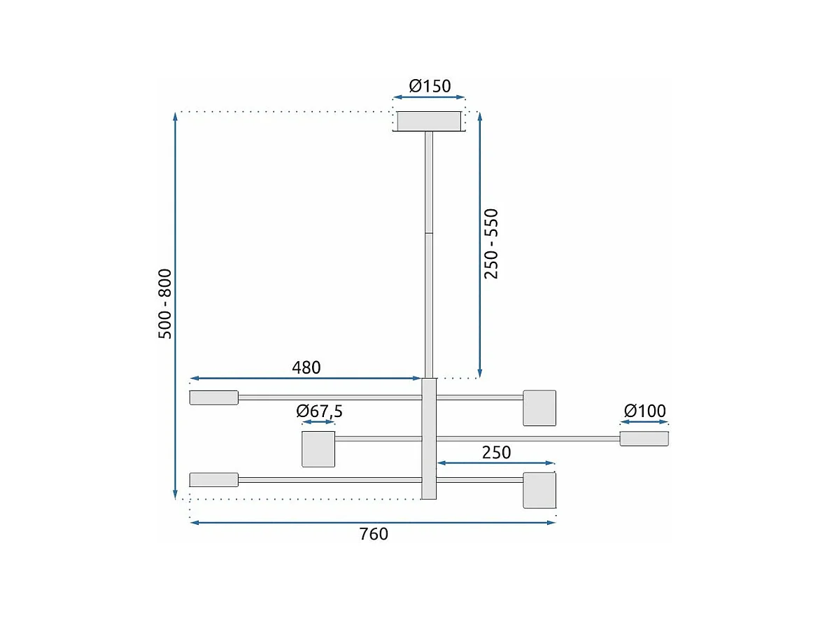 Hanglamp Toolight App597-6C Black