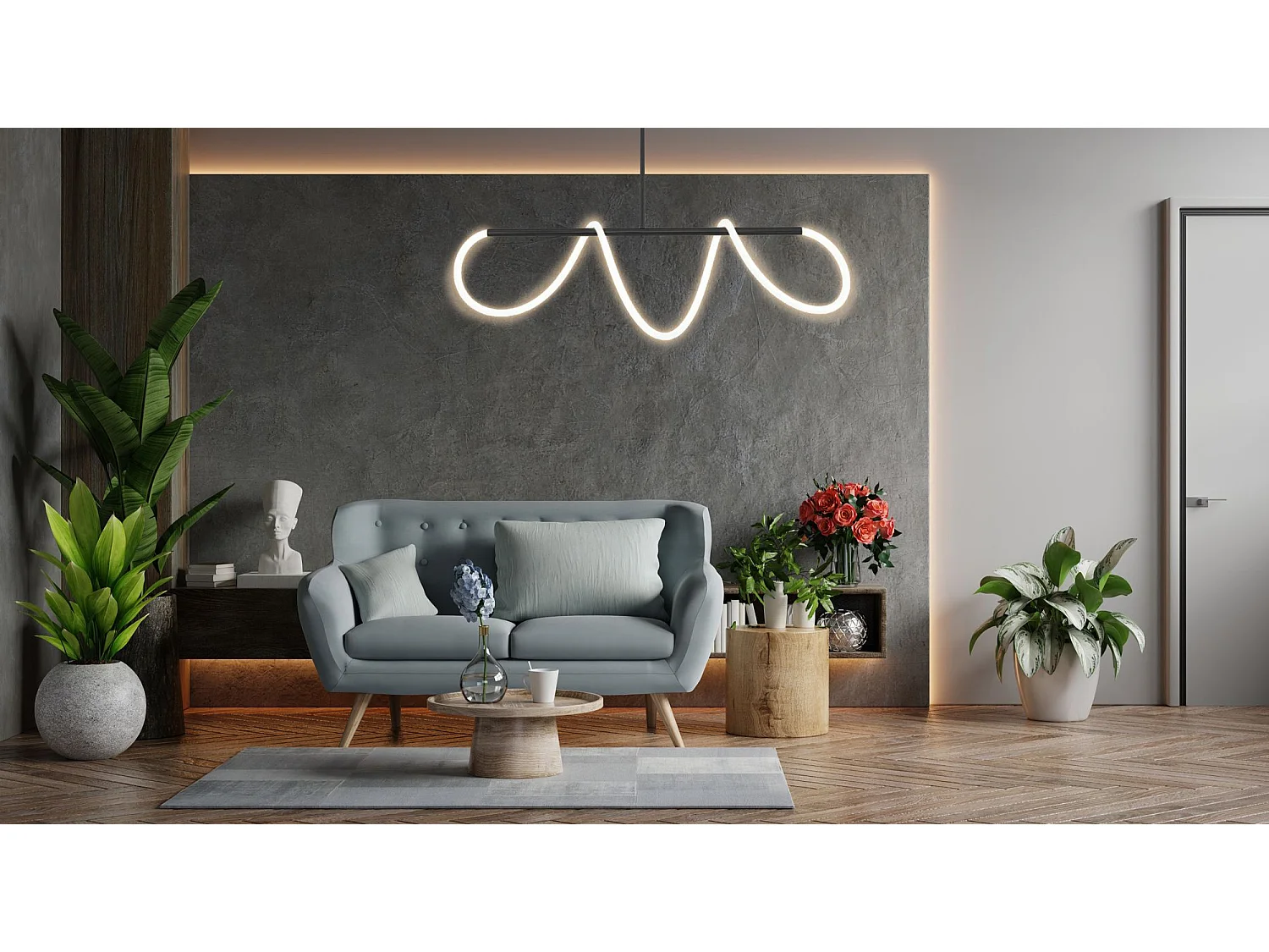 Hänglampa Toolight Led App856 Svart 97X97X26Cm