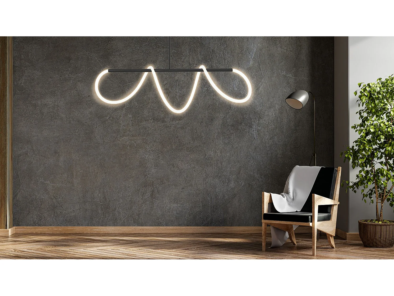 Hänglampa Toolight Led App856 Svart 97X97X26Cm