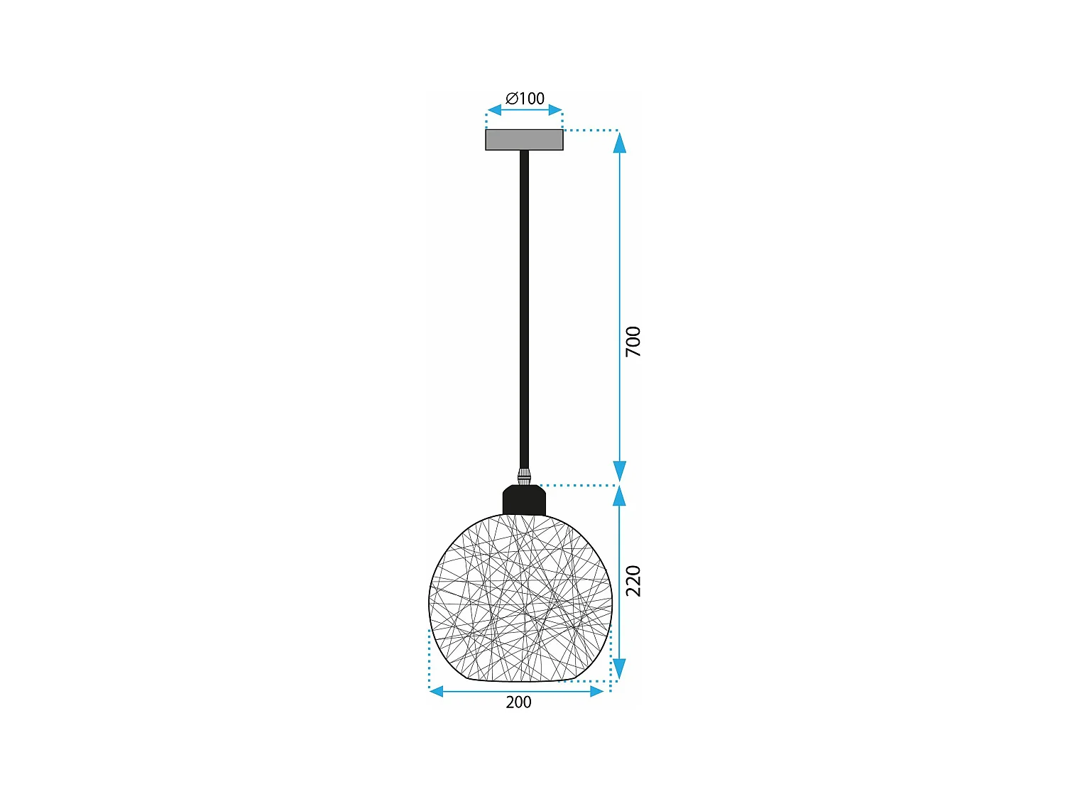 Lampe Suspendue Toolight App1320-1Cp Boho Beige