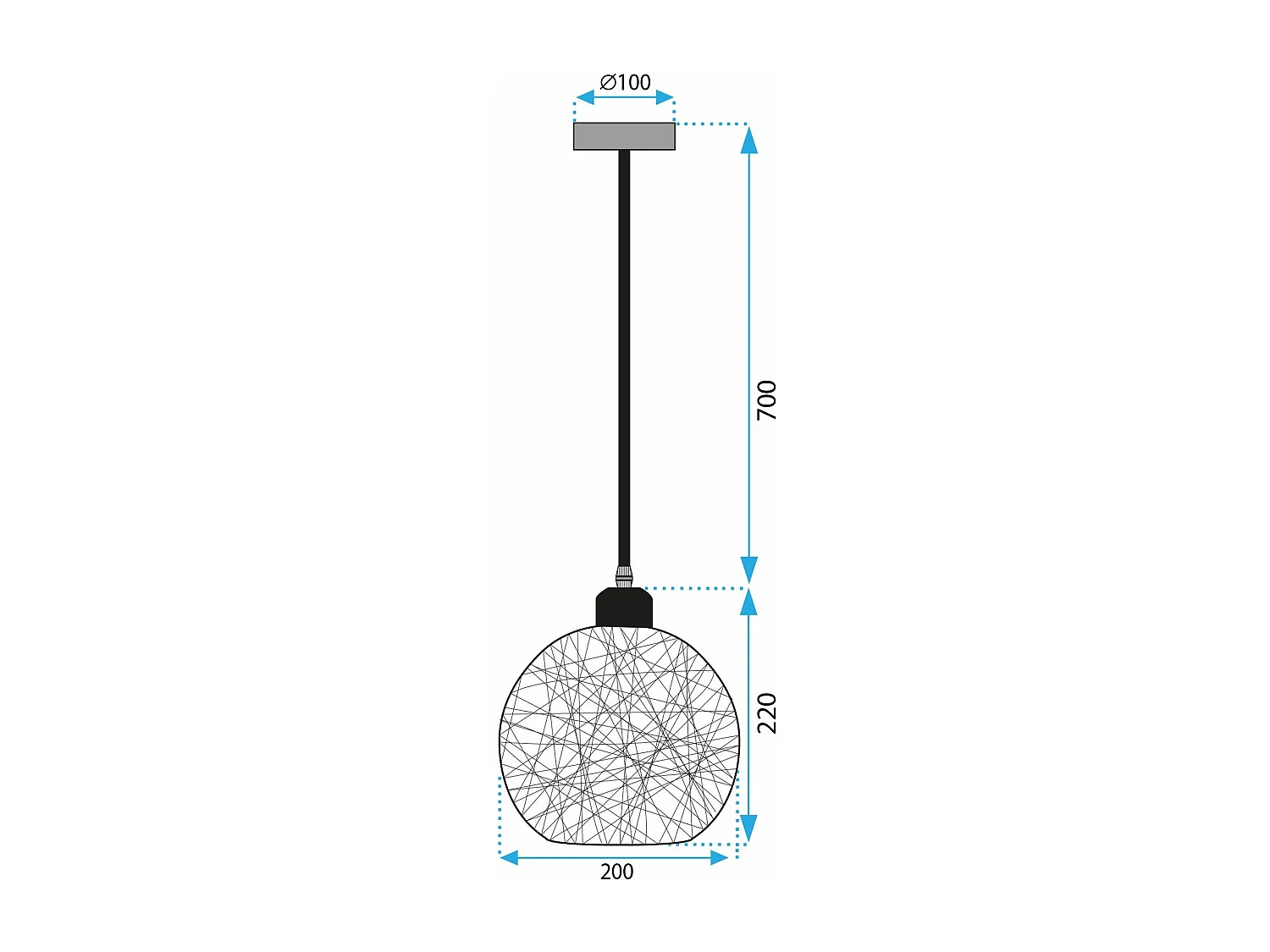 Lampe Suspendue Toolight App1320-1Cp Boho Beige