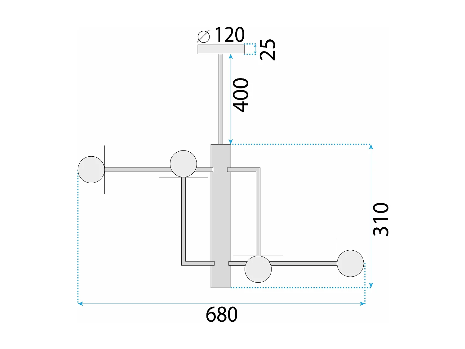 Lampe Suspendue Toolight App1668-6Cp Black