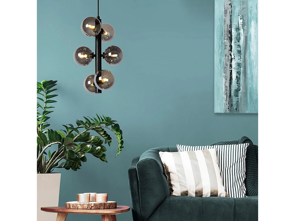 Candeeiro Suspenso Toolight App1163-6Cp Black Grey