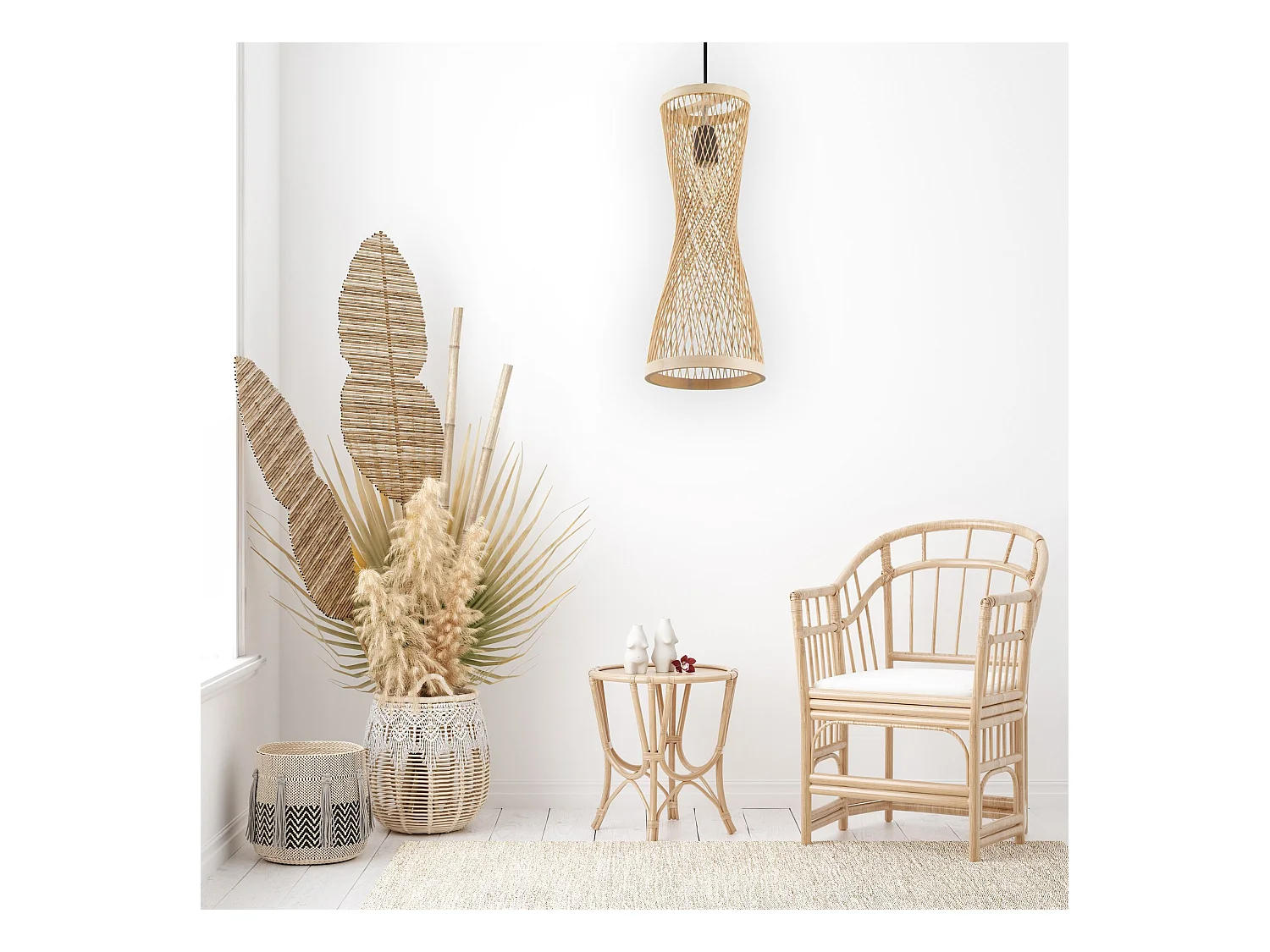 Lampe Suspendue Toolight App1637-1Cp Boho Beige