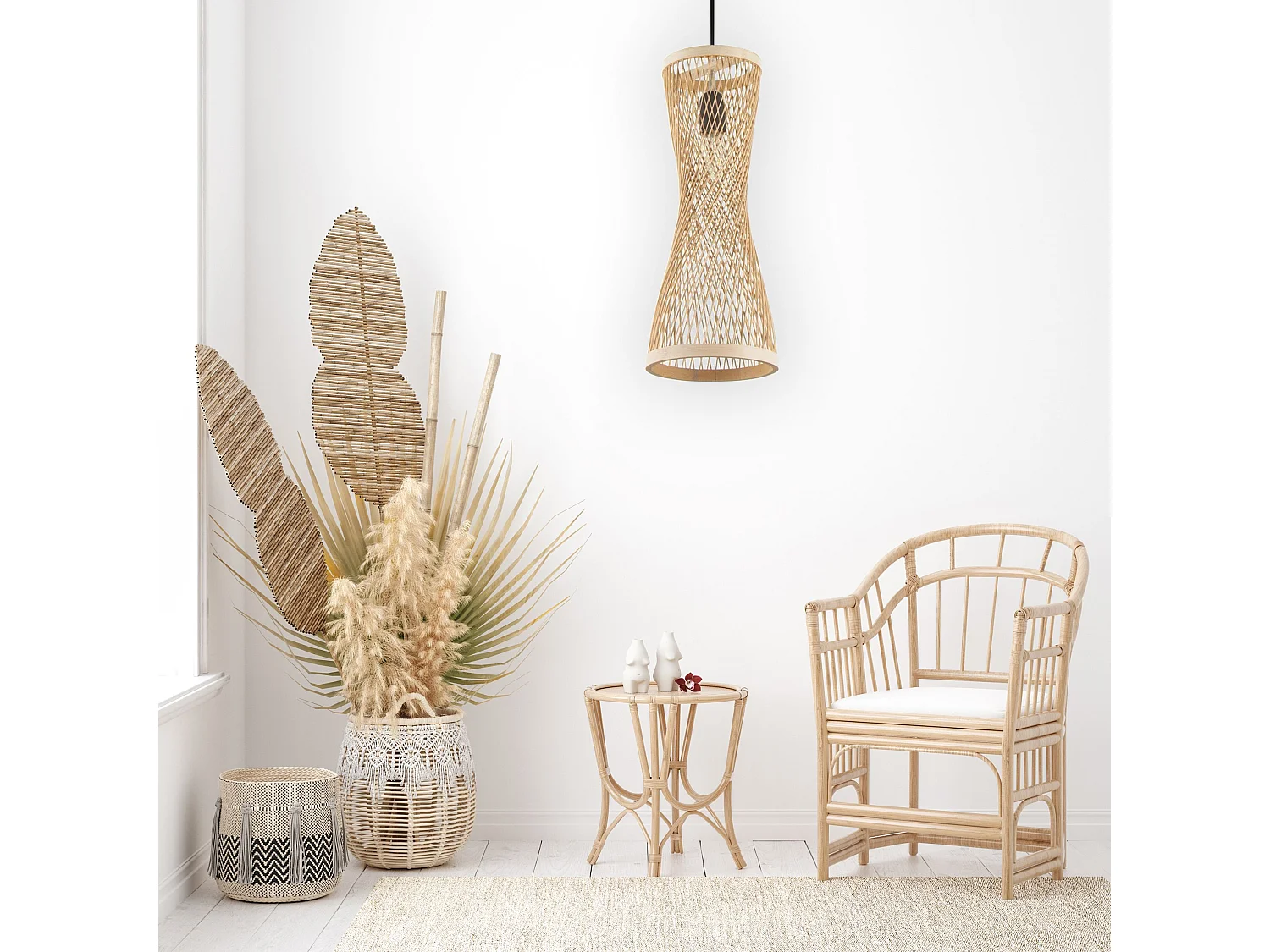 Lampe Suspendue Toolight App1637-1Cp Boho Beige