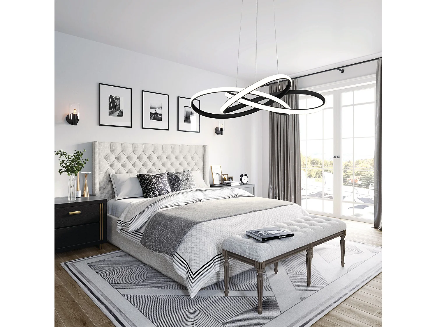 Toolight LED APP814-CP NODE hængelampe sort 13X60X70CM