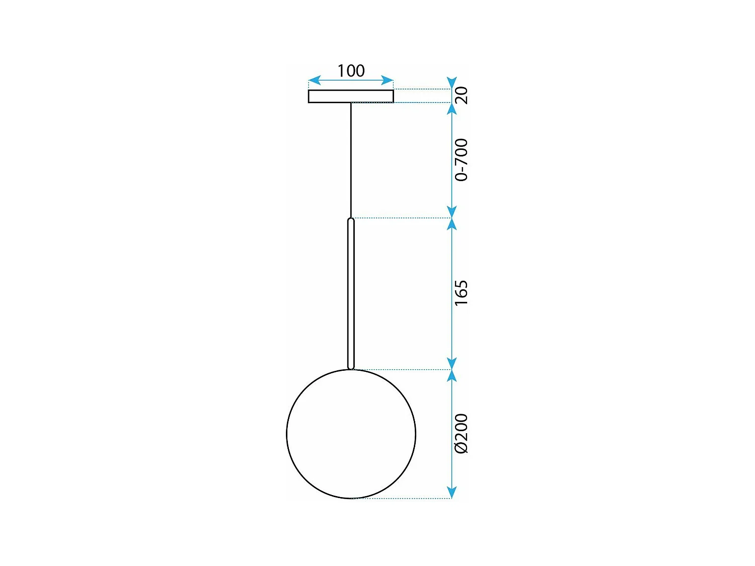 Hängelampe Toolight App1684-1Cp 20Cm Chrome