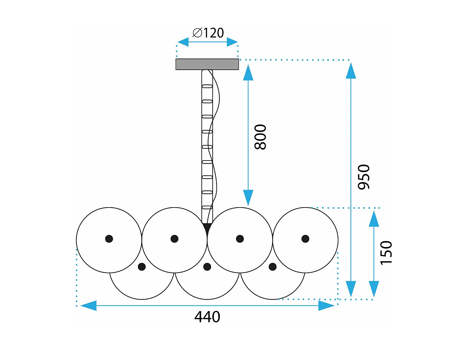 Lampada Toolight App1307-Cp Black