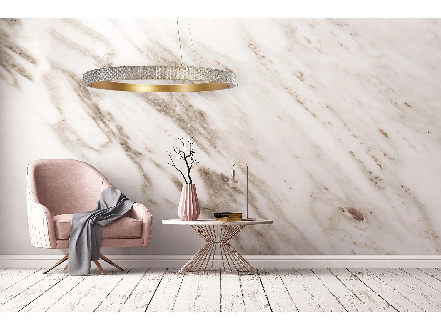Candeeiro Suspenso Toolight App1203-Cp 60Cm Gold