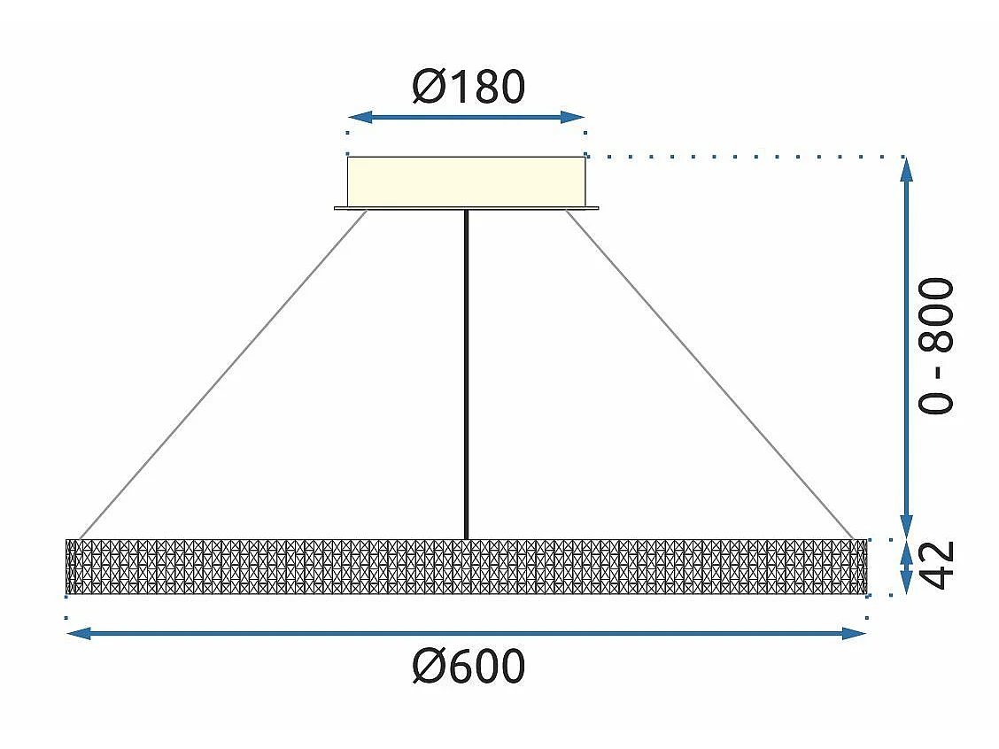 Candeeiro Suspenso Toolight App1203-Cp 60Cm Gold