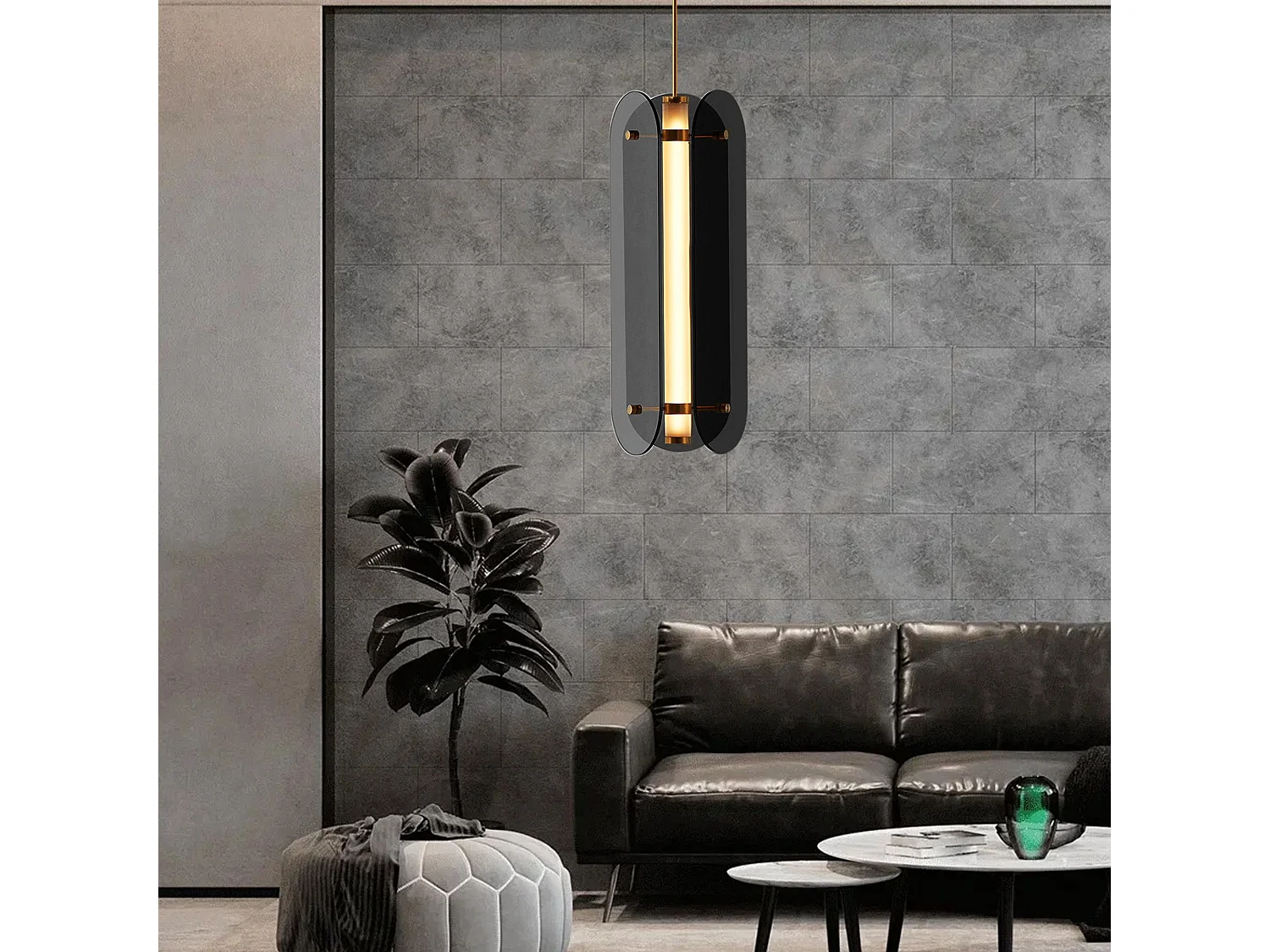 Lampe Suspendue Toolight App1676-Cp Long Black