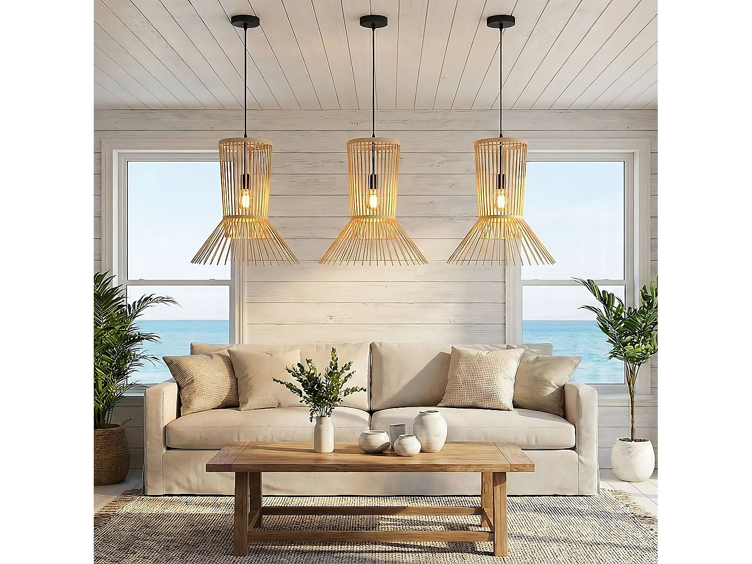 Toolight APP1457-1CP hængelampe bejse 52,5X47X52,5CM
