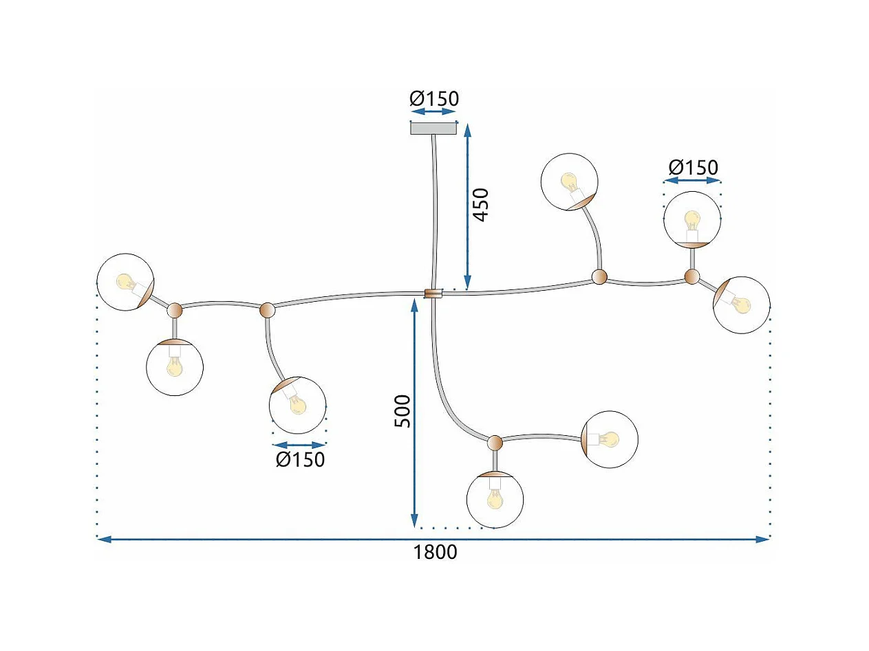 Lampe Suspendue Toolight App1673-8Cp Black