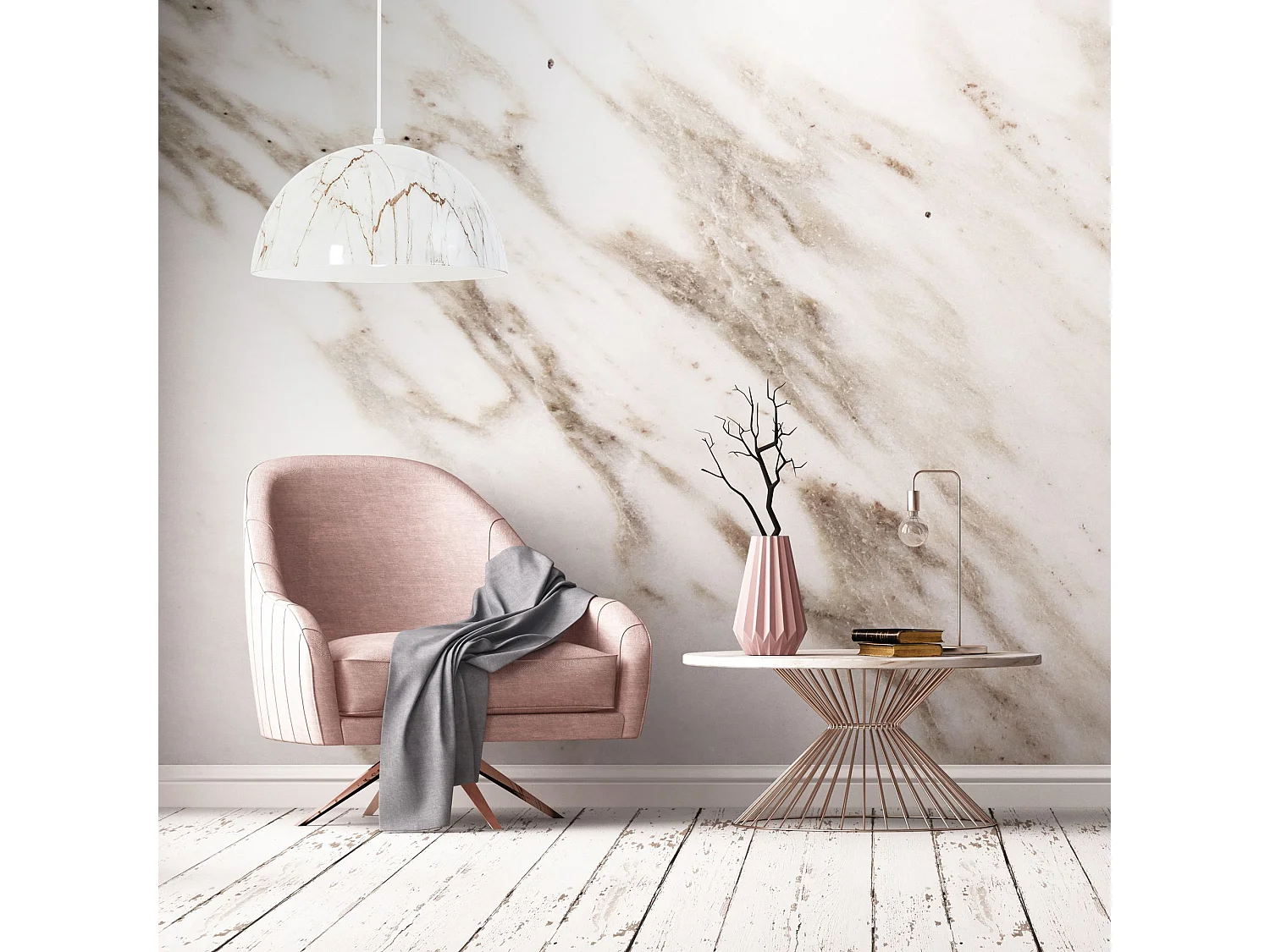 Lampe Suspendue Toolight App911-1Cp Marble 30Cm White