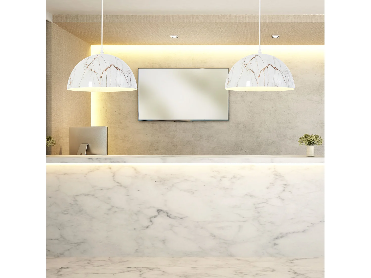 Lampe Suspendue Toolight App911-1Cp Marble 30Cm White
