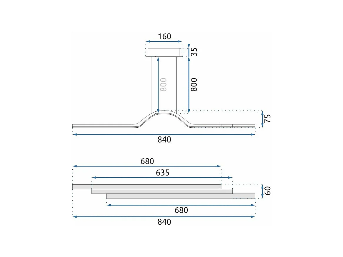 Lampe Suspendue Toolight Led App807-Cp White