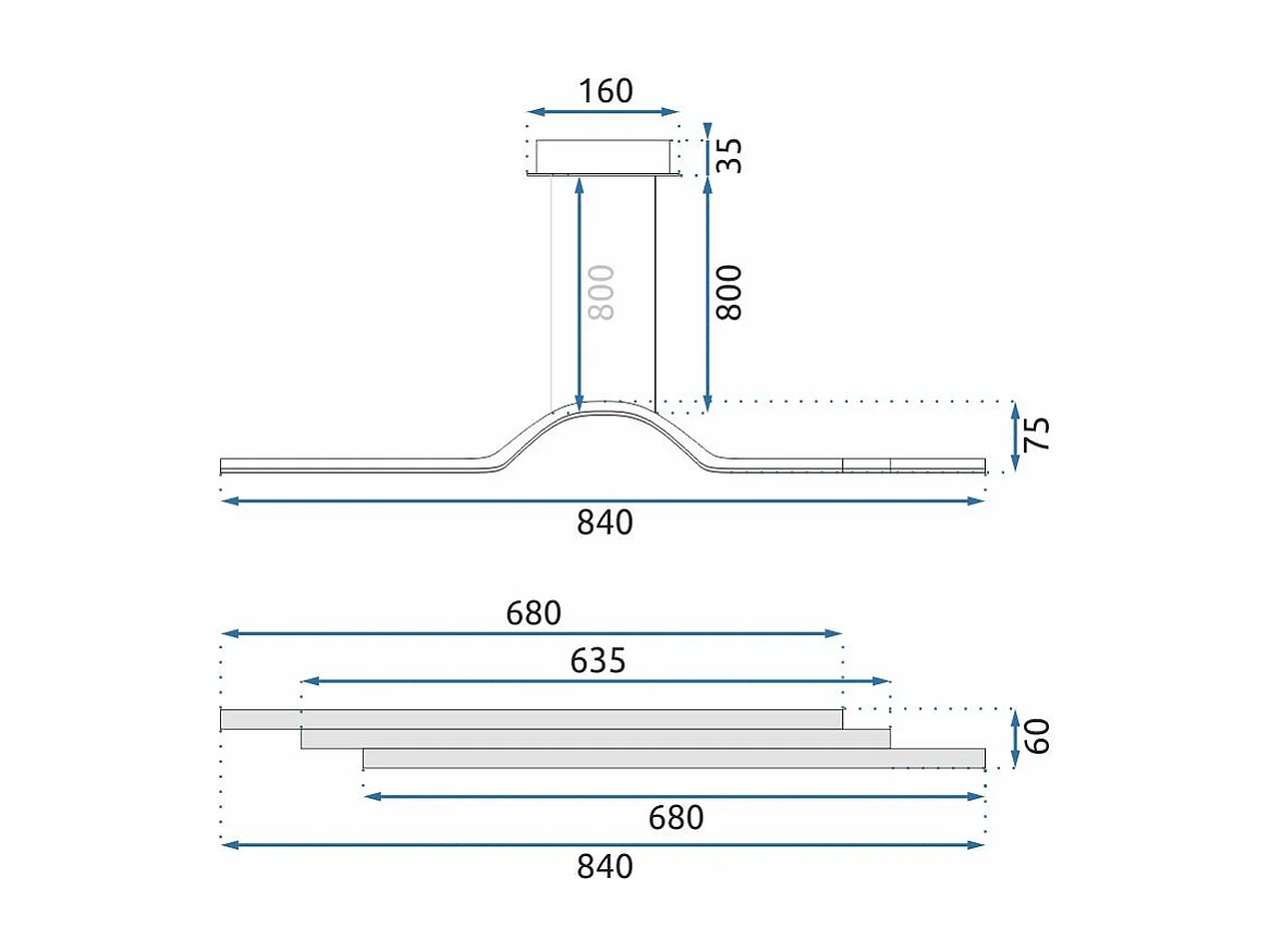 Lampe Suspendue Toolight Led App807-Cp White