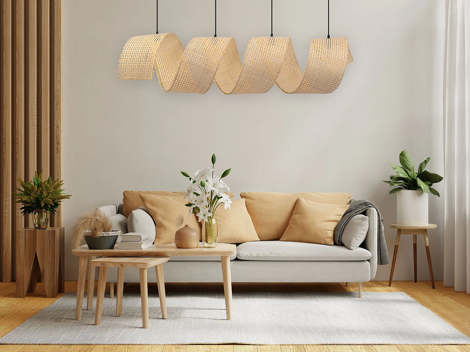 Hanglamp Toolight App1643-4Cp Spiral Boho 160Cm Beige