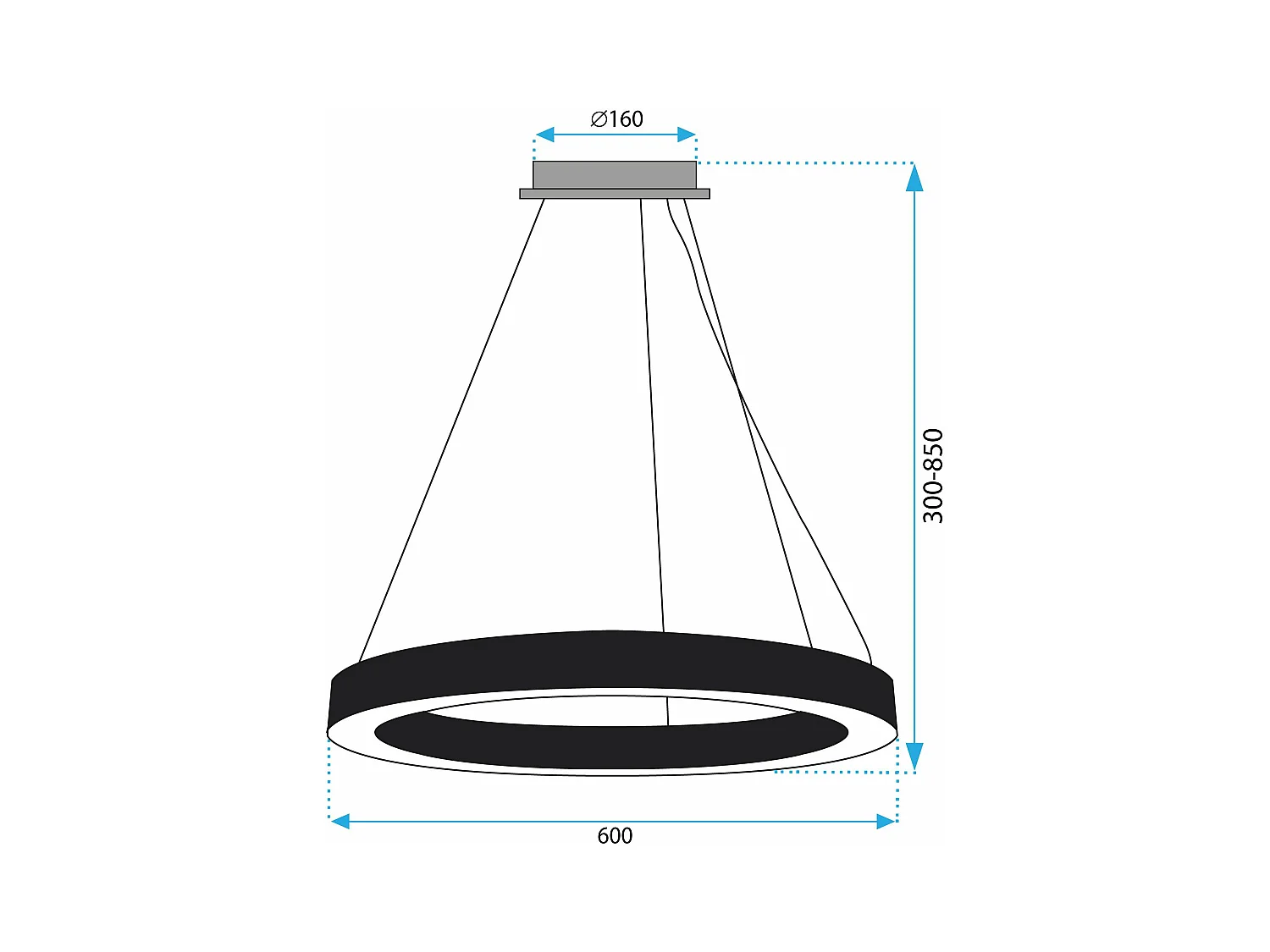 Lampe Suspendue Toolight Led App1282-1Cp Black