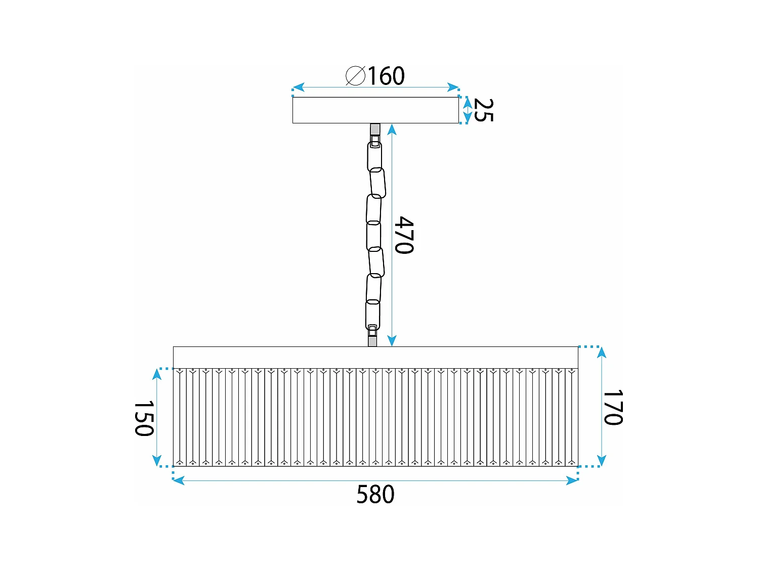 Lampe Suspendue Toolight App1532-8Cp Chrome