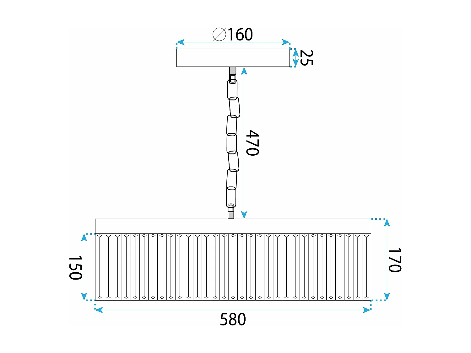 Lampe Suspendue Toolight App1532-8Cp Chrome