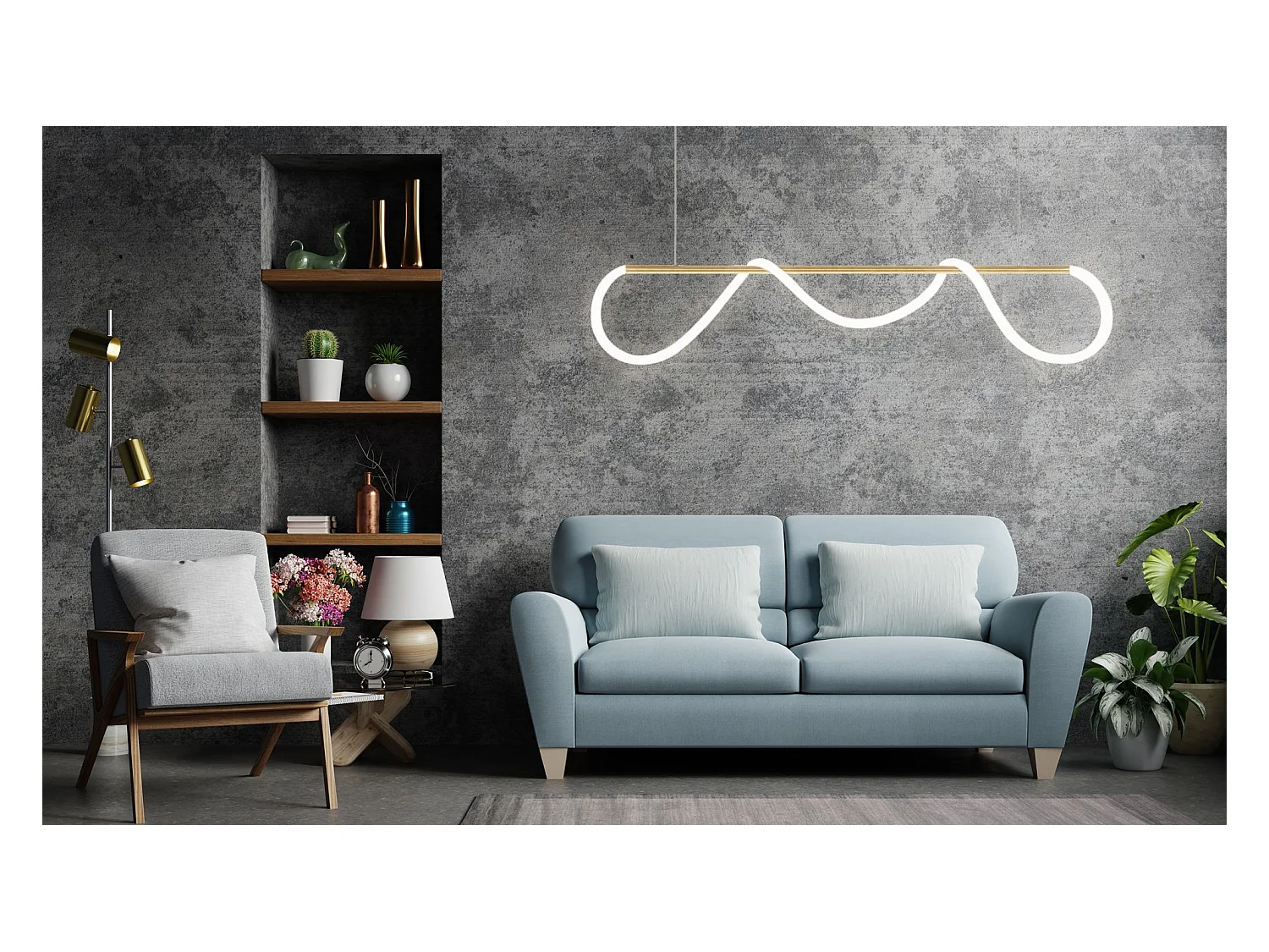 Hanglamp Toolight Led App854-Cp Long Gold