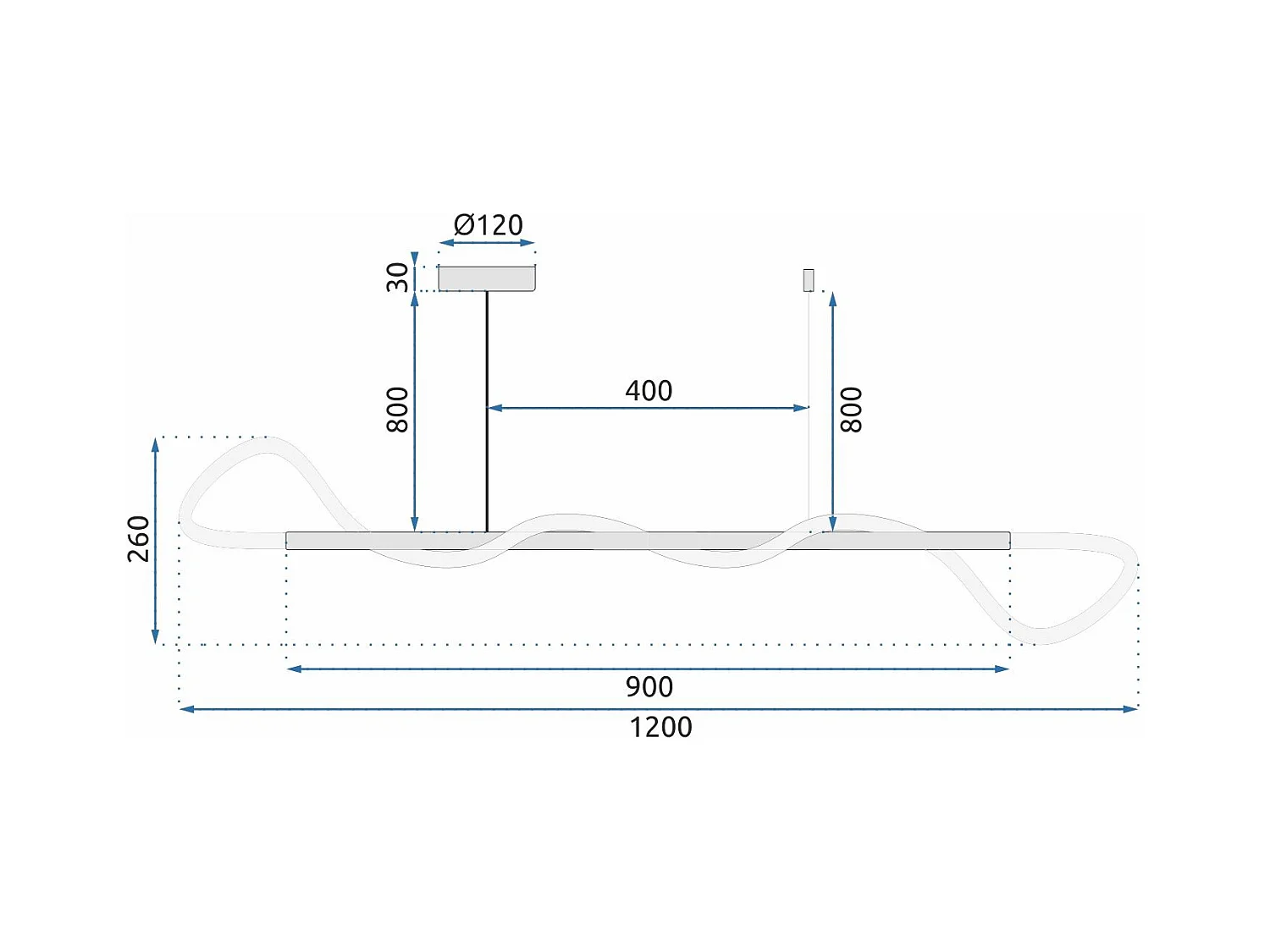 Lampe Suspendue Toolight Led App854-Cp Long Gold