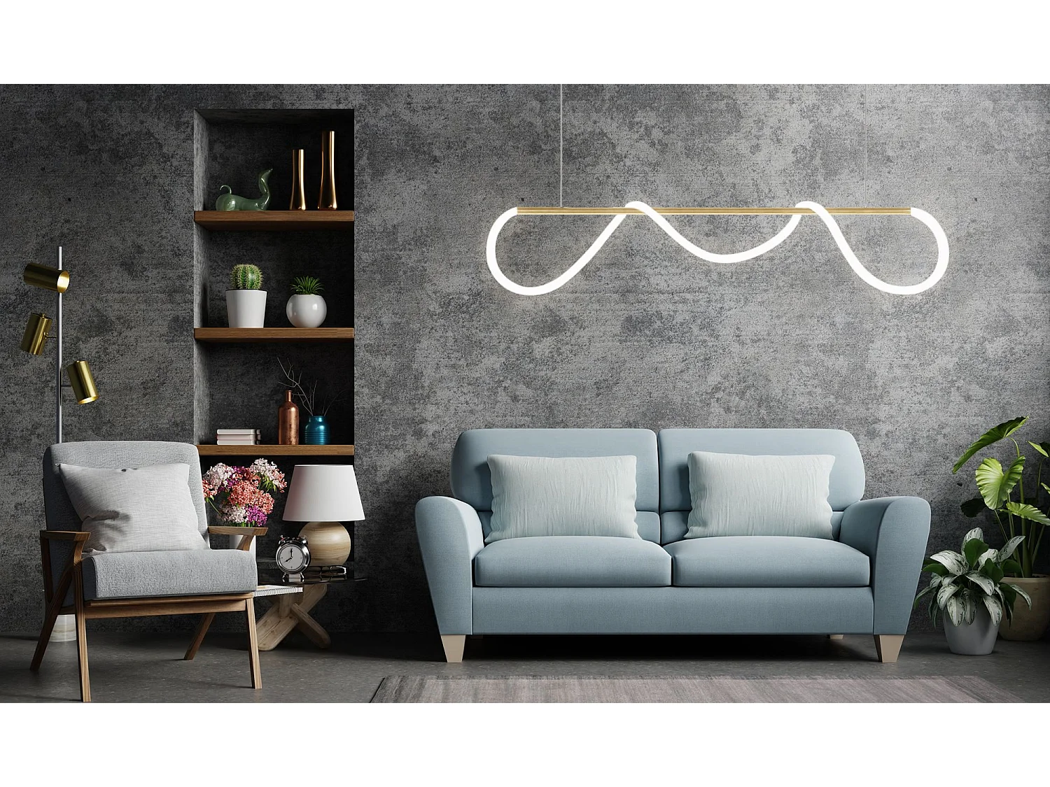 Lampada Toolight Led App854-Cp Long Gold