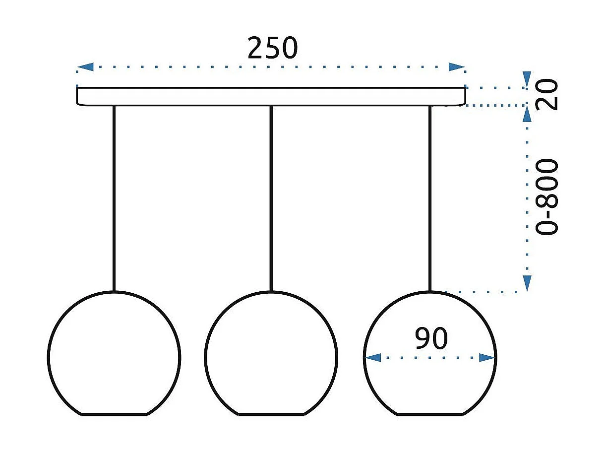 Lampe Suspendue Toolight App588-3Cpr Black
