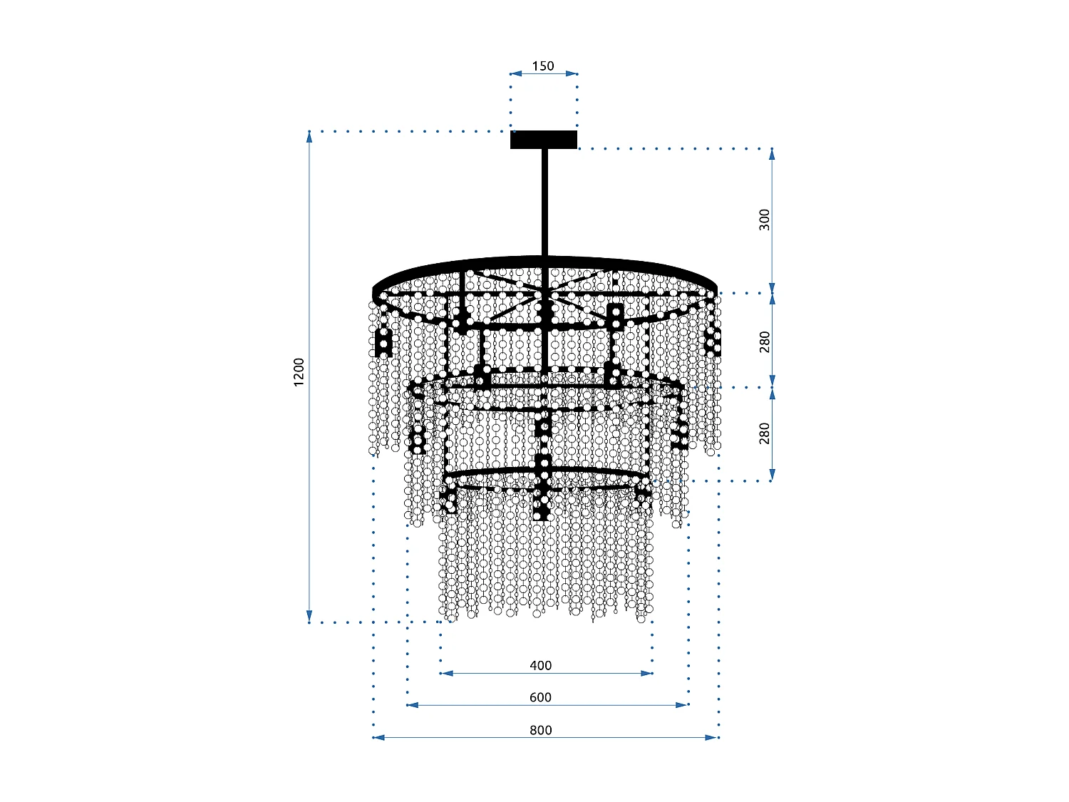 Lampe Suspendue Toolight App1314-Cp Black